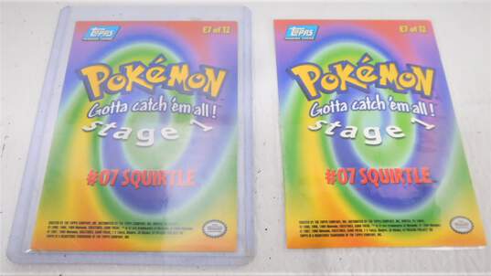 Pokemon Topps Squirtle #07 Series 1 Blue Logo Card Lot of 2 image number 2