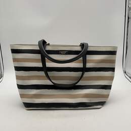 Kate Spade New York Womens Multicolor Striped Double Handle Zipper Tote Bag