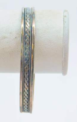 Artisan 925 Sterling Silver Cuff Bracelet & Bypass Ring 21.0g alternative image