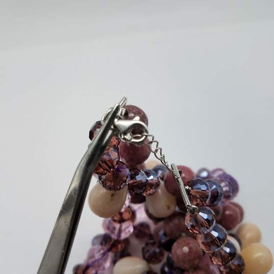 Sterling Silver Tree Strand Purple & Pink Gemstone Necklace 21 Inch 278.1 image number 5