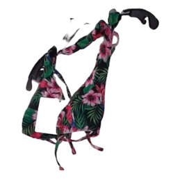 NWT Womens Multicolor Floral Sleeveless Halter Neck Bikini Top Size Large alternative image