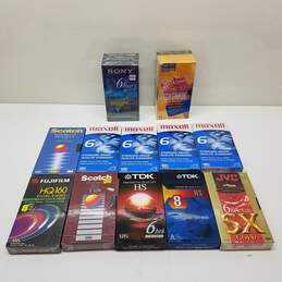 Lot of 16 Blank VHS Tapes - Maxwell, Sony, Scotch, TDK, JVC, Fujifilm
