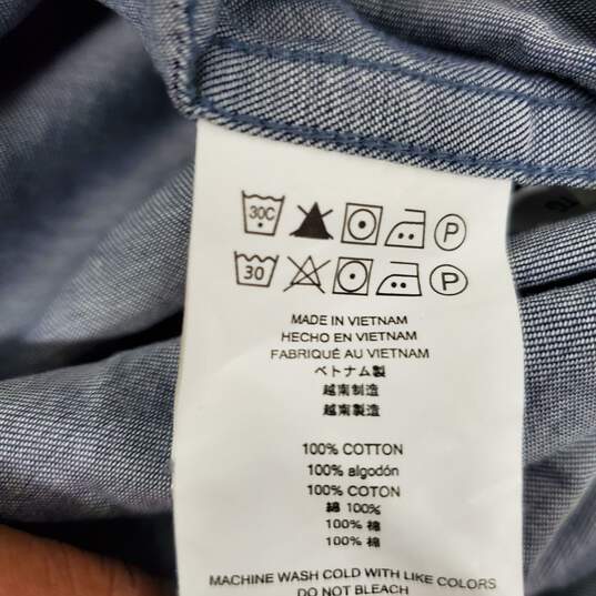 Michael Kors MN's Blue Denim Button Long Sleeve Shirt Size XL image number 4