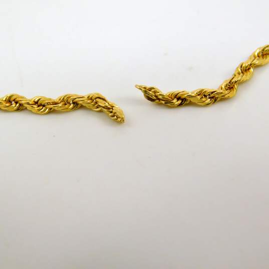14K Yellow Gold Rope Chain Necklace for Repair 3.7g image number 5