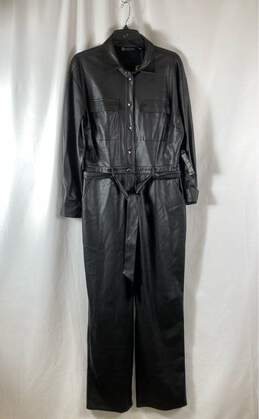 NWT New York & Company Womens Black Long Sleeve One-Piece Jumpsuit Size Large