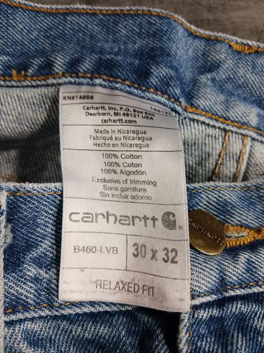 Carhartt Men's Blue Relaxed Fit Jeans Size 30 x 32 image number 3