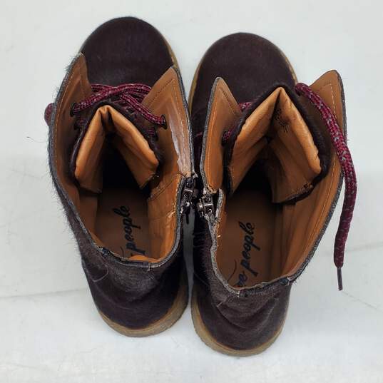 Free People Cow Fur Lace Up Boots Women's  Size 40 EU image number 5