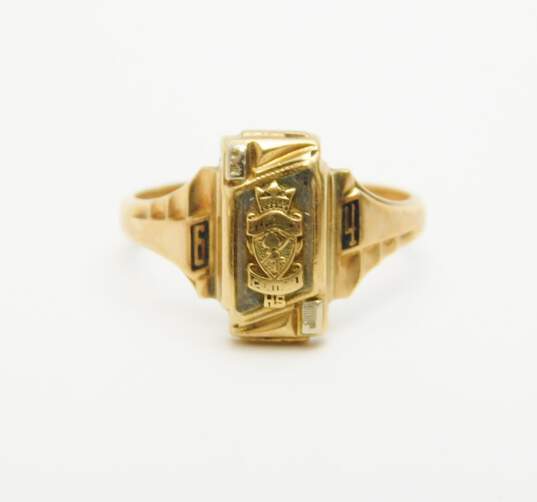 Vintage 10k Yellow Gold Class Ring 3.2g image number 5