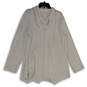 NWT Womens White Long Sleeve Hankerchief Hem Full-Zip Hoodie Size XXL image number 2