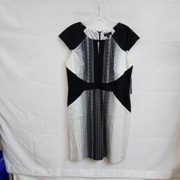 Tahari Black & White Sleeveless Dress WM Size 14 NWT