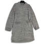 Womens Gray Fleece Long Sleeve Mock Neck Full Zip Robe Size L/XL image number 1