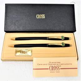 Cross Classic Black 2501 Ball Pen & Pencil Set IOB Hell Graphic Systems Advertising
