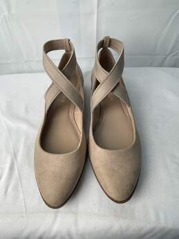 Anne Klein Women Beige Suede Strap Flat Shoe Size 8.5 M IOB