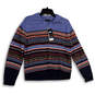 Womens Multicolor Fair Isle Knitted Collared Pullover Sweater Size Large image number 1