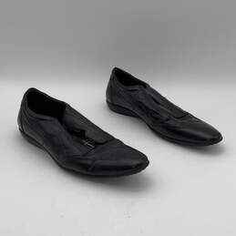 Mens Black Leather Round Toe Outdoor Slip-On Loafer Shoes Size EU 44 alternative image