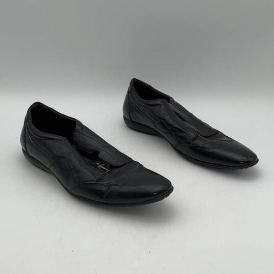Mens Black Leather Round Toe Outdoor Slip-On Loafer Shoes Size EU 44 image number 2