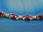 10K Yellow Gold Ruby & Diamond Accent Bracelet 6.0g image number 5