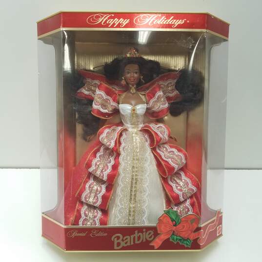 1997 Happy Holidays Barbie African American Doll 10th Anniversary 17833 NRFB image number 1
