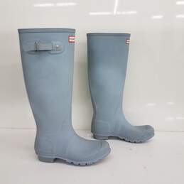 Hunter Tall Blue Rain Boots Size 8 alternative image