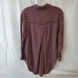 Maeve Navy Blue & Red Striped Button Up Collared Shirt Size XS alternative image