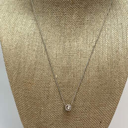 Designer Brighton Silver-Tone Crystal Cut Stone Round Pendant Necklace