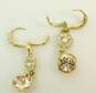 Designer Givenchy Gold Tone & Rhinestone Drop Earrings 5.9g image number 3
