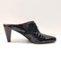Brighton Romeo Black Patent Leather Croc Embossed Mule Heels Shoes Size 8.5 M image number 2