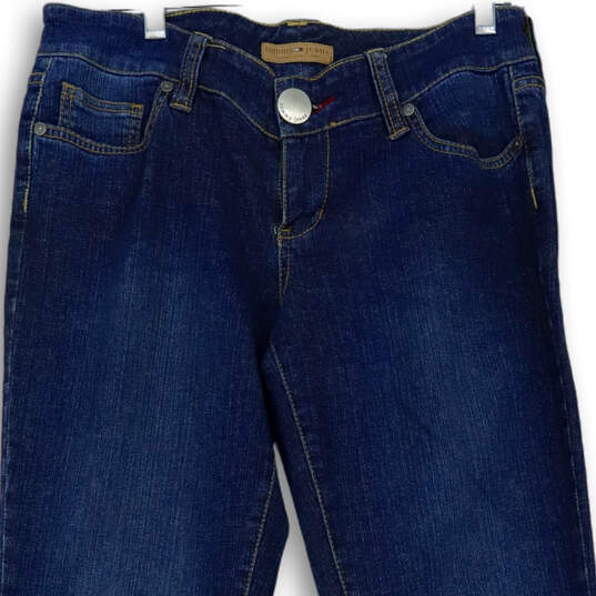 Womens Blue Denim Dark Wash Pockets Stretch Straight Leg Jeans Size 11 image number 4