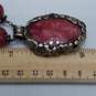 Sterling Silver Faceted Rhodochrosite Glass Pendant 20.5inch Toggle Necklace 54.4g image number 7