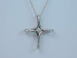 Tiffany & Co Elsa Peretti 925 Sterling Silver Infinity Cross Pendant Necklace 3.3g