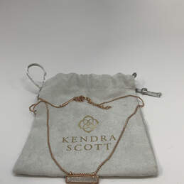 Designer Kendra Scott Gold-Tone Chain Druzy Quartz Leanor Pendant Necklace