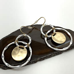 Designer Robert Lee Morris Soho Two-Tone Wire Wrapped Orbital Drop Earrings