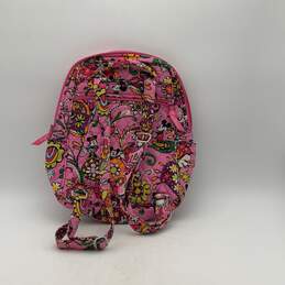 Vera Bradley Womens Pink Floral Quilted Adjustable Strap Disney Zip Backpack Bag alternative image