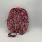 Vera Bradley Womens Pink Floral Quilted Adjustable Strap Disney Zip Backpack Bag image number 2
