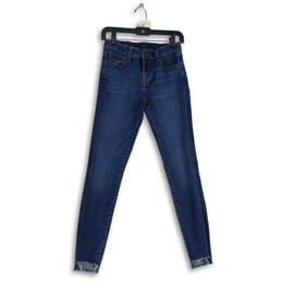 Womens Blue Denim Medium Wash 5-Pocket Design Skinny Leg Jeans Size 27
