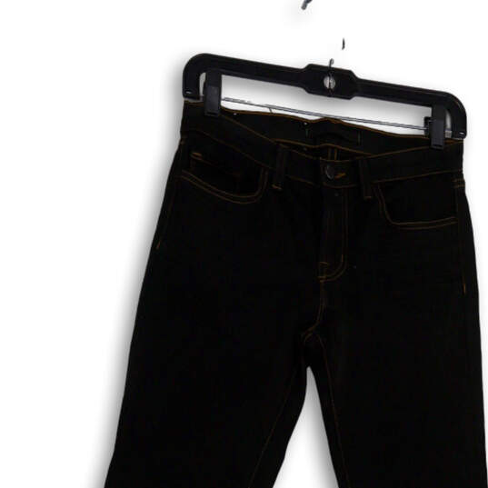 NWT Womens Black Dark Wash Slim Fit Mid Rise Denim Straight Leg Jeans Sz 27 image number 3
