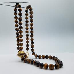 Paloma Picasso Tiffany & Co 18k Gold Tiger Eye Bead and Hammered Orb Necklace 127.8g