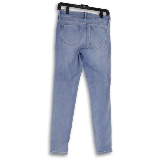 Womens Blue Medium Wash Pockets Rockstar Super Denim Skinny Jeans Size 4 image number 2