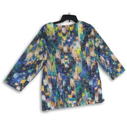 NWT Alfred Dunner Womens Multicolor Long Sleeve Pullover Blouse Top Size 1X alternative image