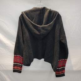 Woolrich Dark Charcoal Full Zip Hooded Knit Sweater Jacket Women's Size M alternative image