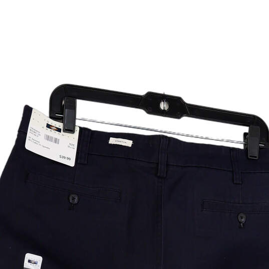 NWT Mens Blue Stretch Flat Front Pockets Straight Leg Dress Pants Sz 36X34 image number 2