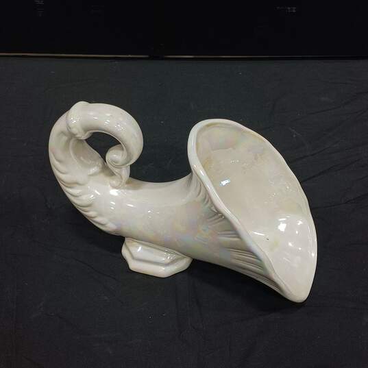 Vintage 1969 Iridescent Ceramic Horn image number 1