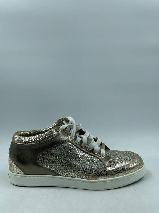 Authentic Jimmy Choo Mid Metallic Sneakers W 6.5 image number 1