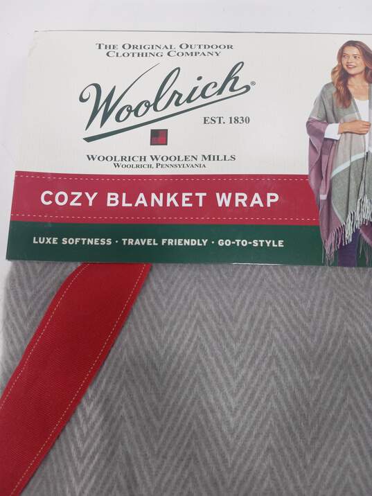 Woolrich Women's Cozy Blanket Wrap Green/Gray/Purple W/ Packaging One Size image number 4