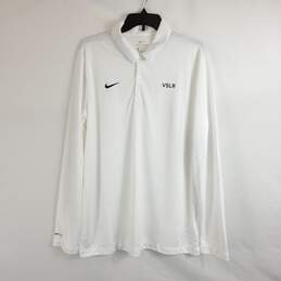 Nike Dri-Fit Men White L/S Polo Shirt NWT sz L