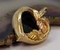 CCO Black Hills 10K Yellow & Rose Gold Etched Grape Leaves Onyx Heart Pendant 2.5g image number 5