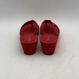Coach Womens Red Open Toe Wedge High Heel Slip On Thong Sandals Size 6 alternative image