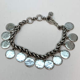 Designer Lucky Brand Silver-Tone Chain Extender Round Charm Bracelet alternative image