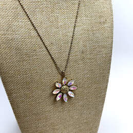 Designer Betsey Johnson Gold-Tone Chain Sunflower Pendant Necklace
