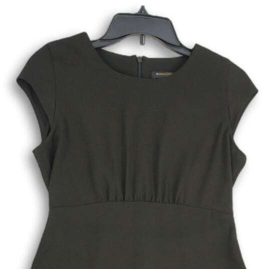 Banana Republic Womens Black Round Neck Cap Sleeve Back Zip A-Line Dress Size 4P image number 3